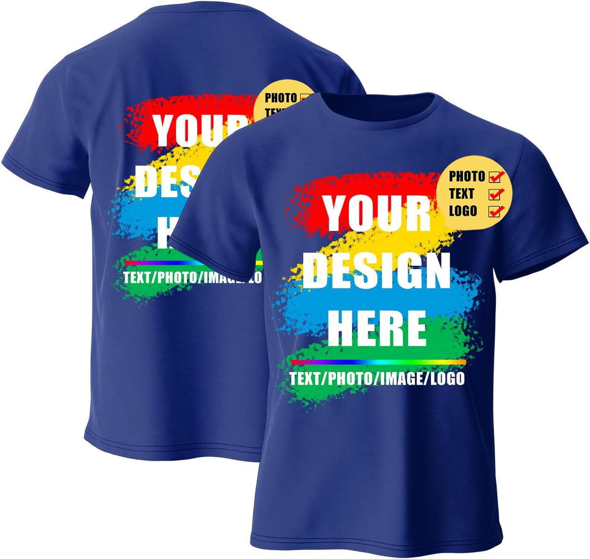 Customized Rectangle Print (Front or Back) t-shirt (100% cotton) Export Quality 4