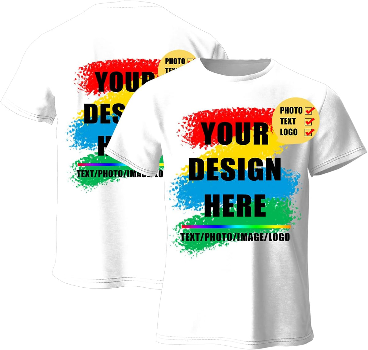 Customized Rectangle Print (Front or Back) t-shirt (100% cotton) Export Quality 6