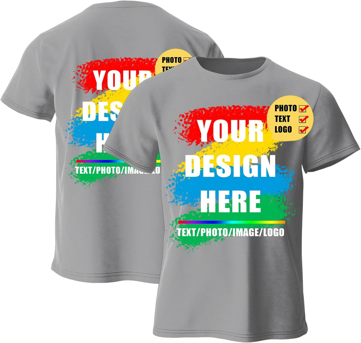 Customized Rectangle Print (Front or Back) t-shirt (100% cotton) Export Quality 3