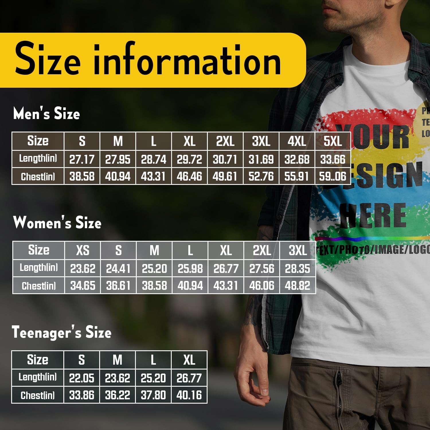 Customized Rectangle Print (Front or Back) t-shirt (100% cotton) Export Quality 6