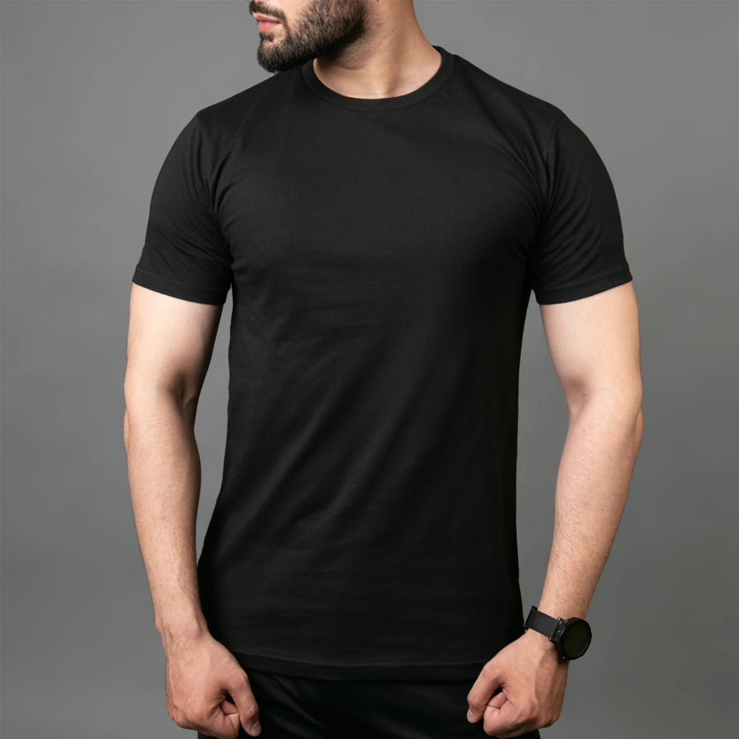 Plain Black t-shirt (100% cotton) Export Quality