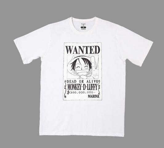 Luffy Wanted t-shirt (100% cotton) Export Quality