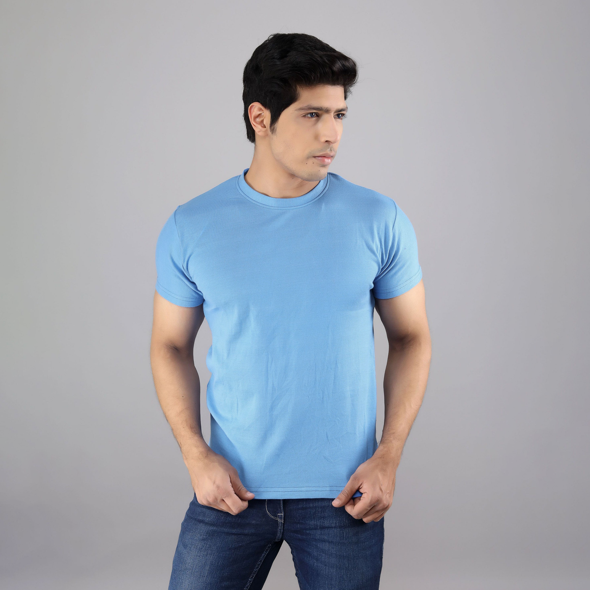 Plain Sky Blue t-shirt (100% cotton) Export Quality